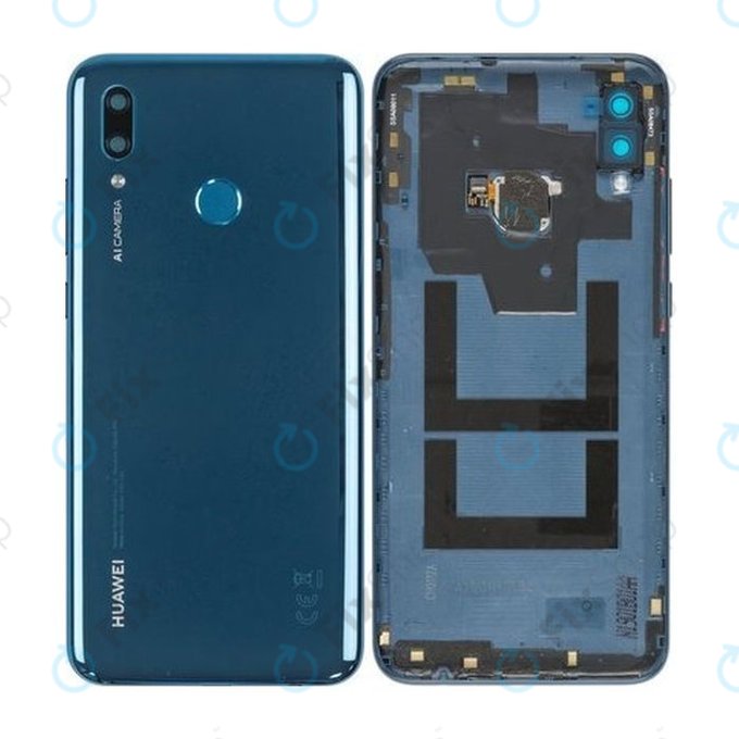 Huawei P Smart (2019) - Akkumulátor Fedőlap + Ujjlenyomat Érzékelő (Sapphire Blue) - 02352LUW Genuine Service Pack