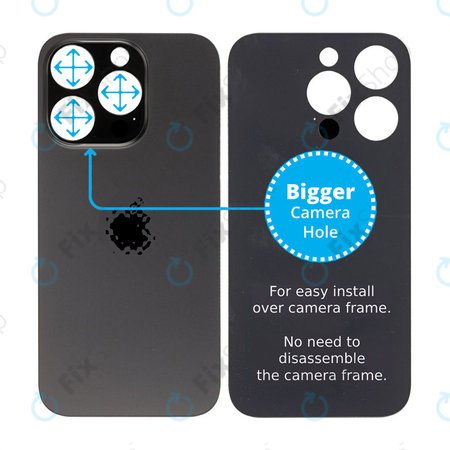 Apple iPhone 14 Pro - Hátsó Ház Üveg Nagyobb Kamera Nyílással (Space Black)