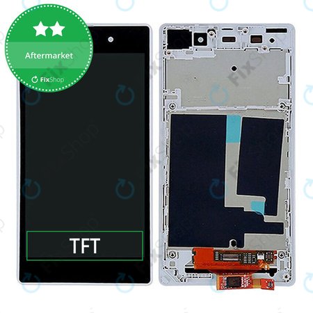 Sony Xperia Z1 L39h - LCD Kijelző + Érintőüveg + Keret (White) TFT