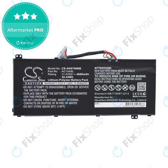 Akkumulátor Acer Aspire Vn7, V15 Nitro, Spin 3, 4600mAh, Li-Pol, 11.4V, AC14A8L, HQ