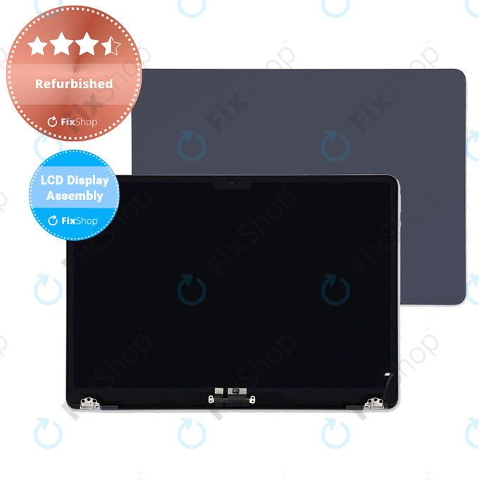 Apple MacBook Air 13" M2 A2681 (2022) - LCD Kijelző + Előlapi Üveg + Fedőlap (Midnight) Refurbished