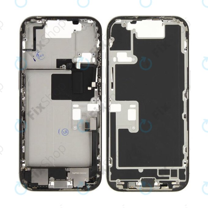 Apple iPhone 16 Pro - Középső keret + Bekapcsoló + hangerő gomb (White Titanium)