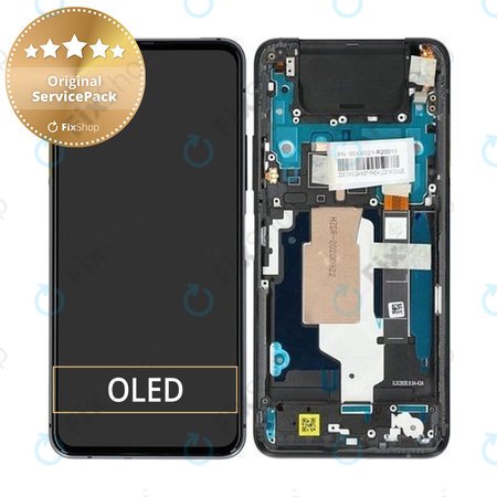 Asus Zenfone 7 ZS670KS, 7 Pro ZS671KS - LCD Kijelző + Érintőüveg + Keret (Aurora Black) - 90AI0021-R20010 Genuine Service Pack