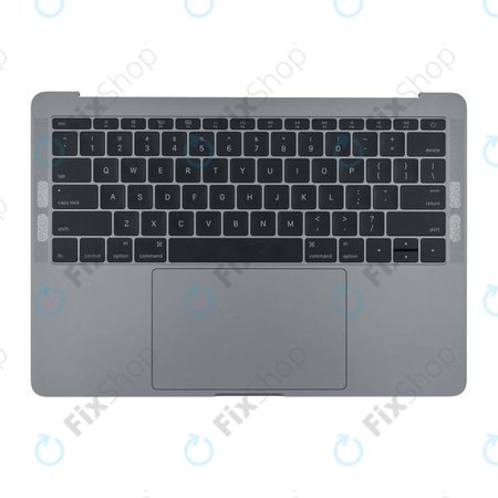 Apple MacBook Pro 13" A1708 (Late 2016 - Mid 2017) - Felső Keret Billentyűzet + Billentyűzet US + Mikrofon + Trackpad + Hangszórók (Space Gray)