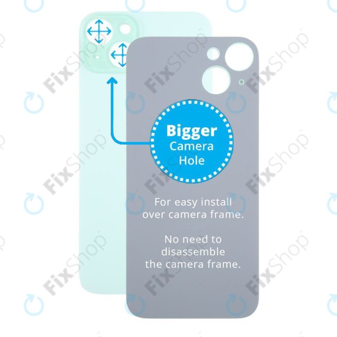 Apple iPhone 15 Plus - Hátsó Ház Üveg Nagyobb Kamera Nyílással (Green)