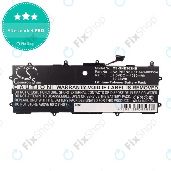 Akkumulátor Samsung Chromebook Series 3, 4080mAh, Li-Pol, 7.5V, AA-PBZN2TP, HQ
