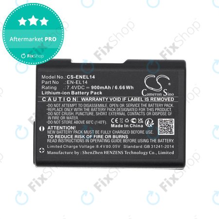 Akkumulátor Nikon D3100 DSLR, 900mAh, Li-Ion, 7.4V, EN-EL14, HQ