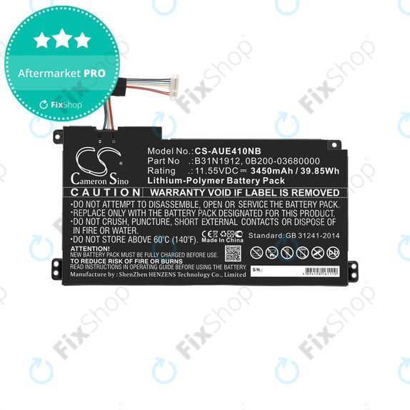Akkumulátor Asus VivoBook 14 E410ma, F414ma, L410ma, 3450mAh, Li-Pol, 11.55V, B31N1912, HQ