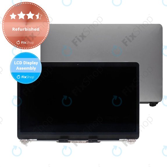 Apple MacBook Air 13" A1932 (2019), 13" A2179 (2020) - LCD Kijelző + Előlapi Üveg + Fedőlap (Space Gray) Refurbished