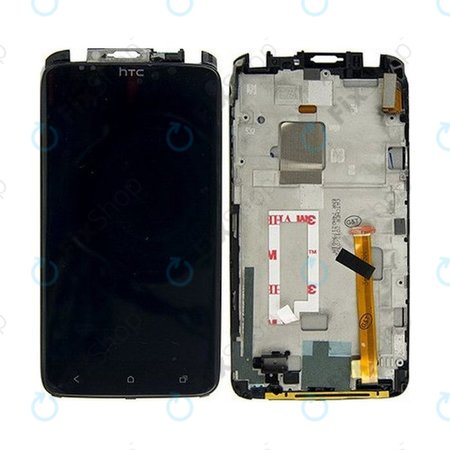 HTC One X - LCD Kijelző + Érintőüveg + Keret - 80H01292-00
