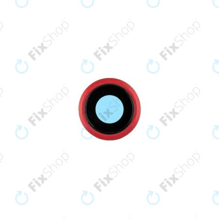 Apple iPhone 8, SE (2020), SE (2022) - Hátlapi Kameralencse Üveg + Keret (Red)