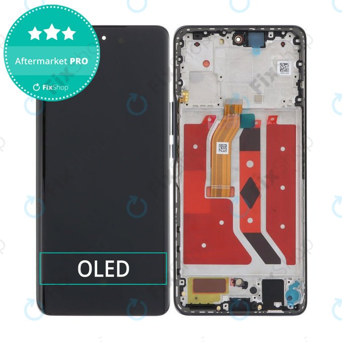 Honor Magic6 Lite - LCD Kijelző + Érintőüveg + Keret (Midnight Black) OLED