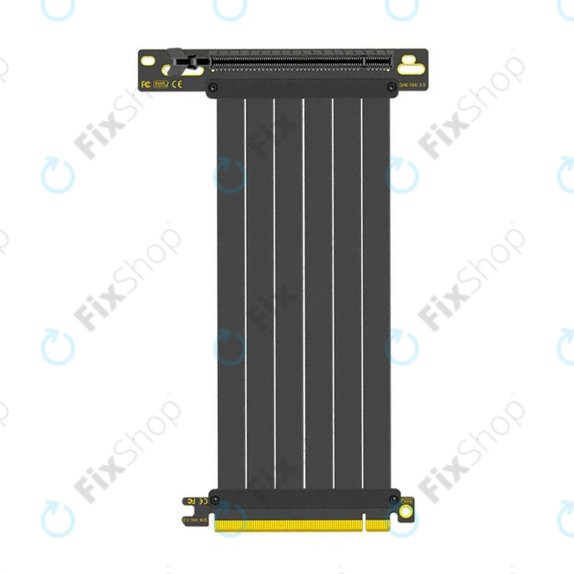 PCIe 4.0 x16 videokártya riser kábel, 20cm, fekete