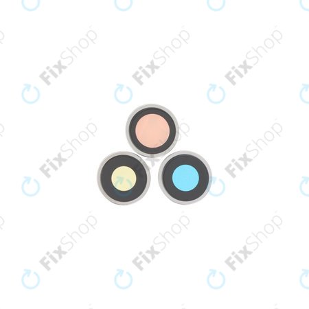 Apple iPhone 16 Pro, 16 Pro Max - Hátlapi Kamera Lencse Kerettel (White Titanium) - 3db