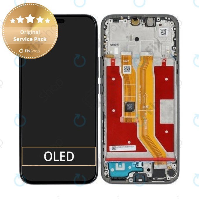 Honor 400 Lite - LCD Kijelző + Érintőüveg + Keret (Velvet Black) - 0235ANTF Genuine Service Pack