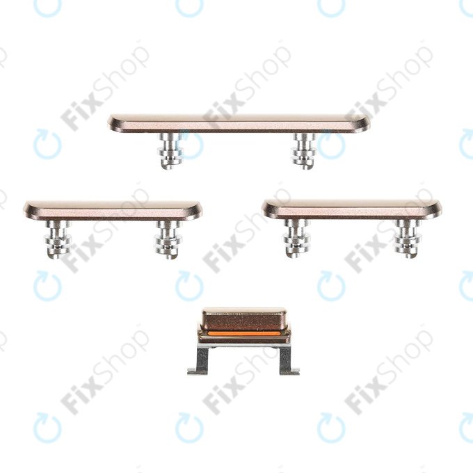 Apple iPhone XS Max - Hangerő + Bekapcsolás + Néma Üzemmód Gombok Szett (Gold)