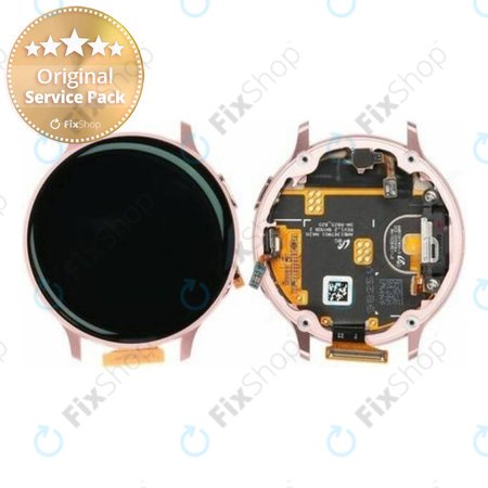 Samsung Galaxy Watch Active 2 44 mm - LCD Kijelző + Érintőüveg + Keret (Pink Gold) - GH82-21125B Genuine Service Pack