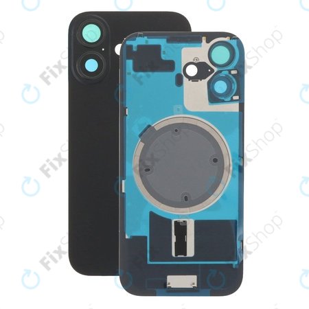 Apple iPhone 17 - Hátsó üveg + Kamera lencse + Fémlemez + Magsafe mágnes (Black)