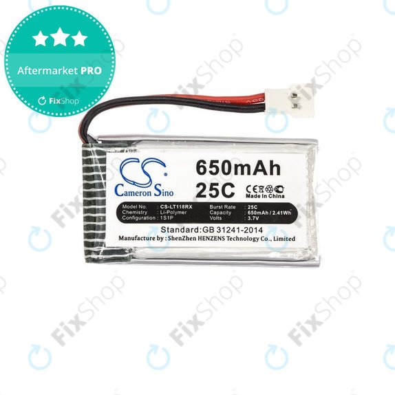 Akkumulátor Hubsan X4 H107, 650mAh, Li-Pol, 3.7V, H107C-A24, HQ