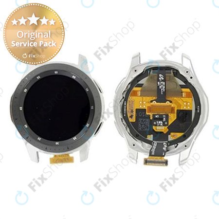 Samsung Galaxy Watch 46mm R800 - LCD Kijelző + Érintőüveg + Keret (Black) - GH97-22504A Genuine Service Pack