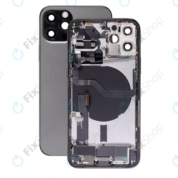 Apple iPhone 12 Pro - Hátsó Ház Apró Alkatrészekkel (Graphite)