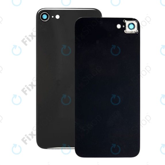 Apple iPhone SE (2nd Gen 2020) - Hátsó Ház Üveg + Hátlapi Kameralencse Üveg (Black)