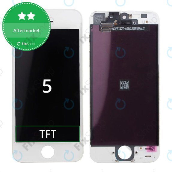 Kijelző iPhone 5, White, Érintőüveg kerettel