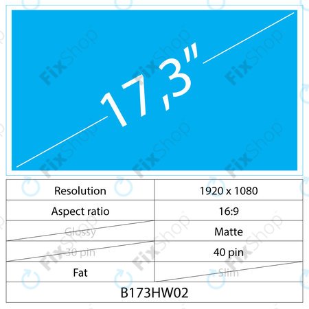 17.3 LCD Fat Matt 40 pin Full HD