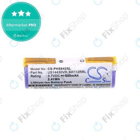 Akkumulátor Philips HS8420, 650mAh, Li-Ion, 3.7V, US14430VR, KR112RRL, HQ