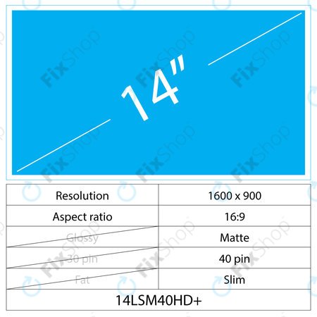 14 LCD Slim Matt 40 pin HD+