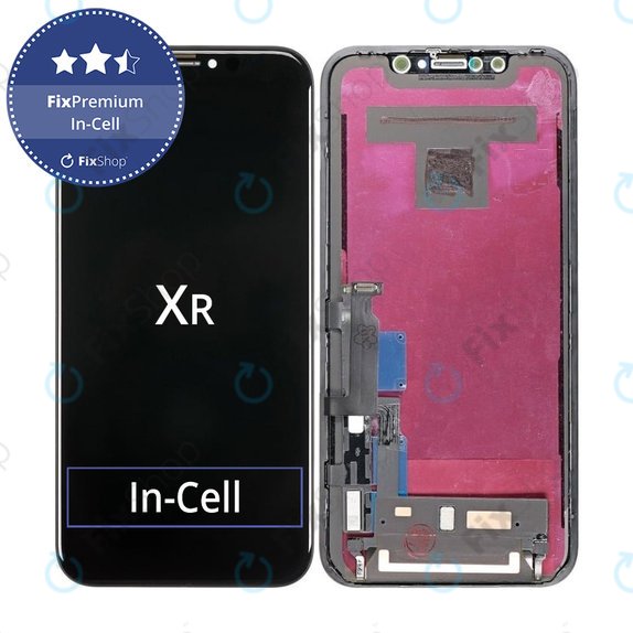 Kijelző In-Cell iPhone XR, Érintőüveg kerettel, FixPremium
