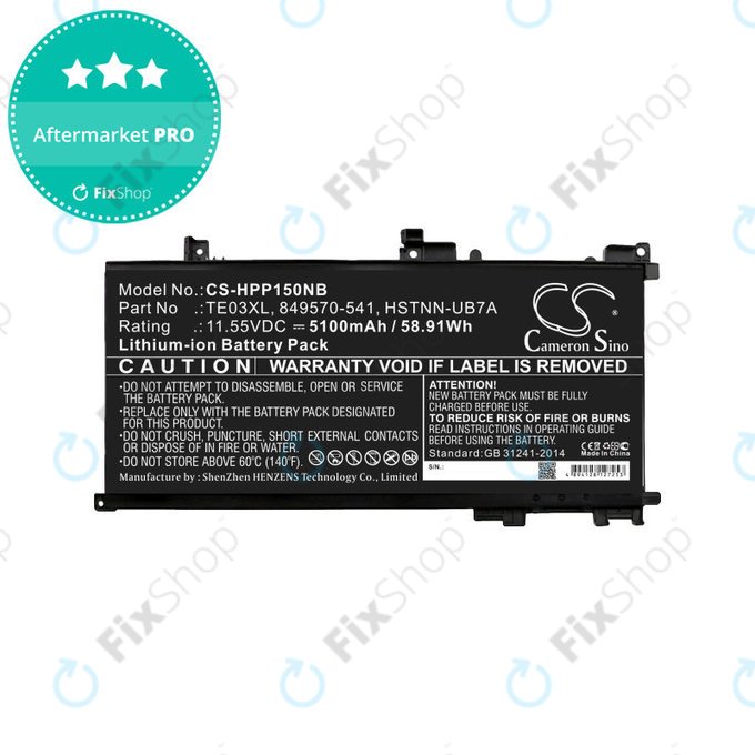 Akkumulátor HP Omen 15, Pavilion 15, WASD 15, 5100mAh, Li-Ion, 11.55V, TE03XL, HQ