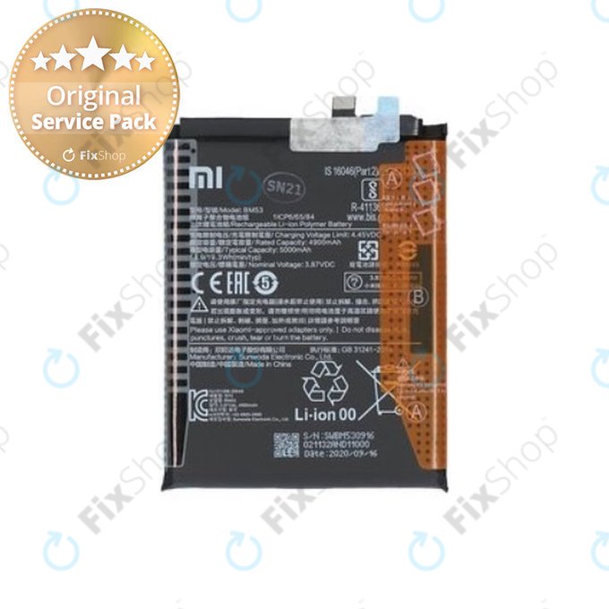 Xiaomi Mi 10T 5G, 10T Pro 5G - Akkumulátor BM53 5000mAh - 46020000355Z Genuine Service Pack