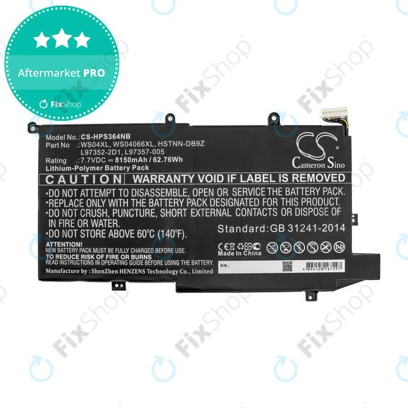Akkumulátor HP Spectre X360 14-EA0002NI, X360 14-EA0002NX, 8150mAh, Li-Pol, 7.7V, WS04XL, HQ