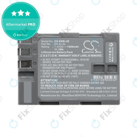 Akkumulátor Nikon D100, D200, D50, D70, D70s, D80, D300S, D700, D90, D300, 1500mAh, Li-Ion, 7.4V, EN-EL3e, HQ