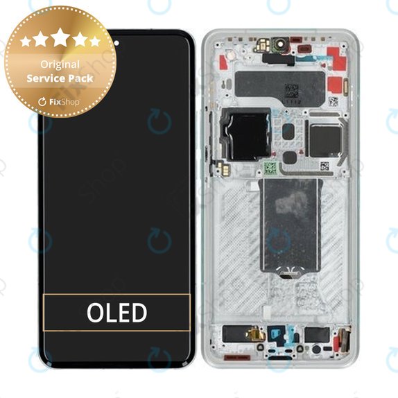 Xiaomi 15 Ultra 5G - LCD Kijelző + Érintőüveg + Keret (Silver White) - 560005000O100 Genuine Service Pack