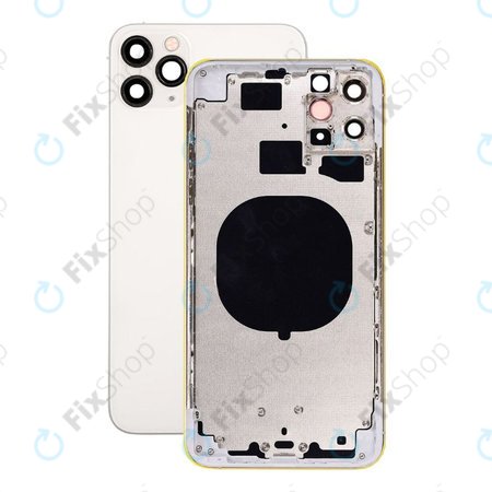 Apple iPhone 11 Pro Max - Hátsó Ház (Silver)