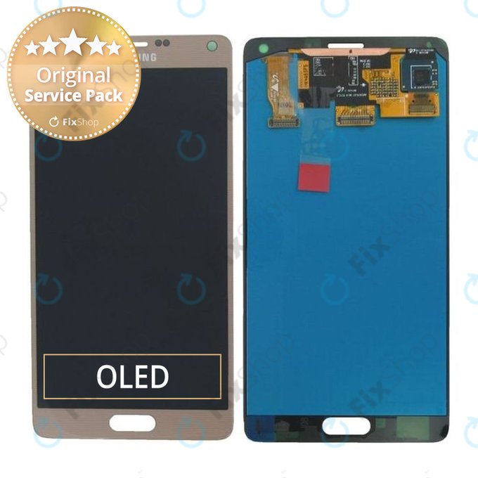 Samsung Galaxy Note 4 N910F - LCD Kijelző + Érintőüveg (Bronze Gold) - GH97-16565C Genuine Service Pack