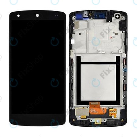 LG Nexus 5 D821 - LCD Kijelző + Érintőüveg + Keret (Black) - ACQ86661402 Genuine Service Pack