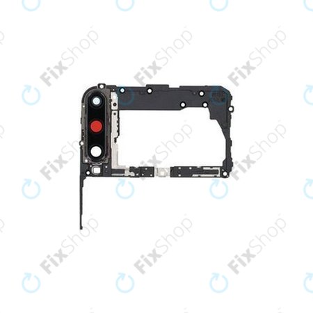 Huawei P40 Lite E - Alaplap burkolat + hátsó kamera üveg (Midnight Black) - 51661PVP, 51661RLH
