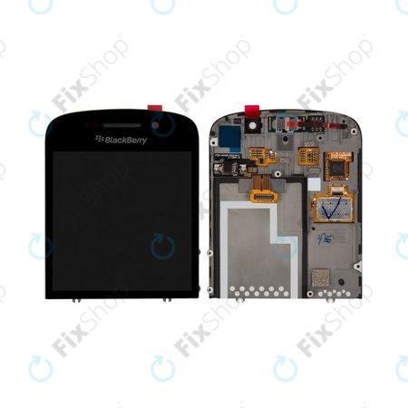 Blackberry Q10 - LCD Kijelző + Érintőüveg + Keret (Black) TFT