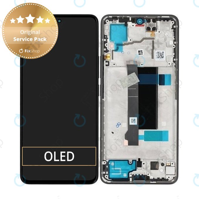 Xiaomi Redmi Note 13 Pro 5G - LCD Kijelző + Érintőüveg + Keret (Midnight Black) - 5600020N1600 Genuine Service Pack