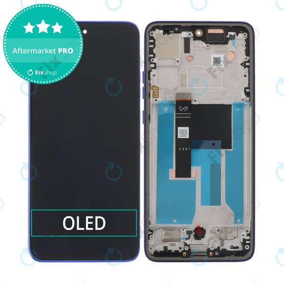 Motorola Edge 50 Neo - LCD Kijelző + Érintőüveg + Keret (Nautical Blue) OLED