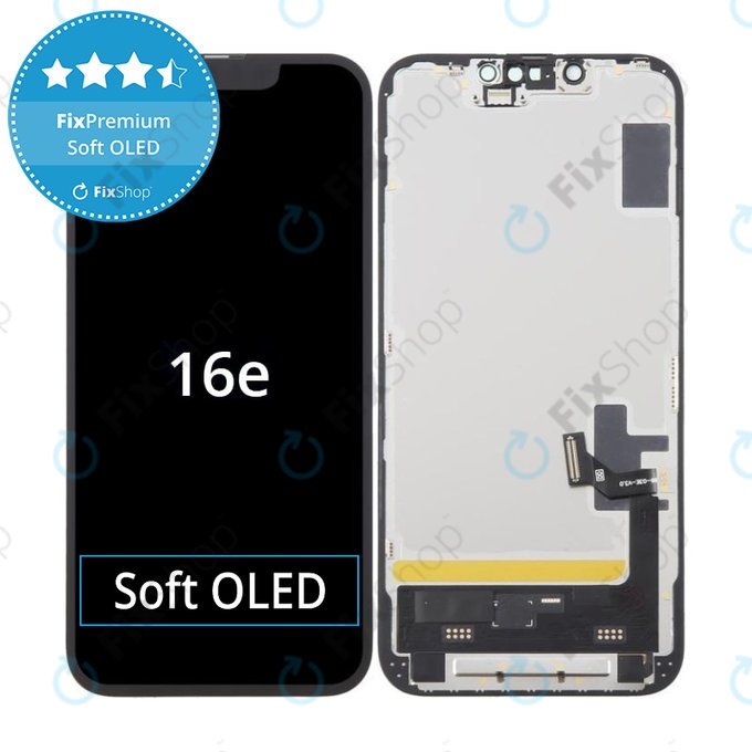 Apple iPhone 16e - LCD Kijelző + Érintőüveg + Keret Soft OLED FixPremium