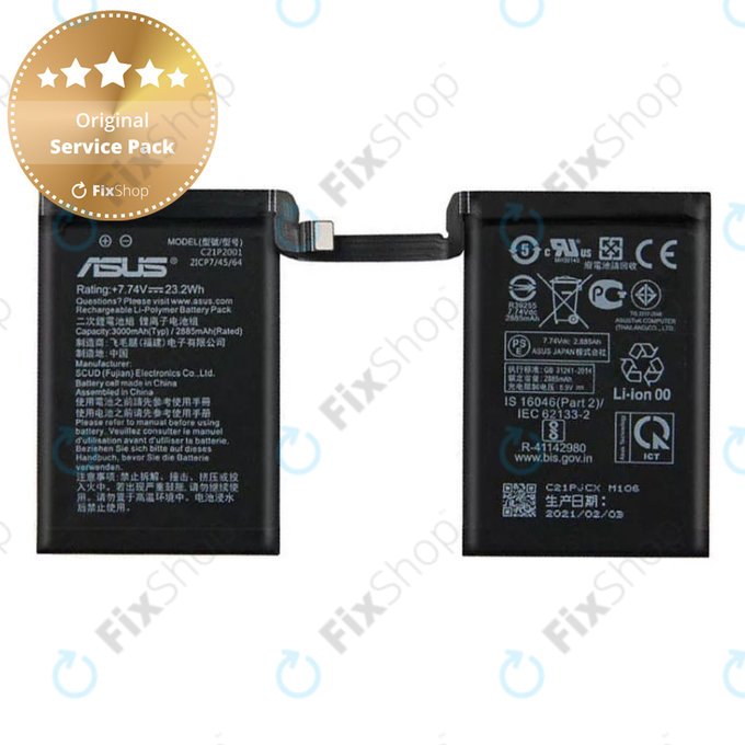 Asus ROG Phone 5 ZS673KS - Akkumulátor C21P2001 6000mAh - 0B200-03920400 Genuine Service Pack