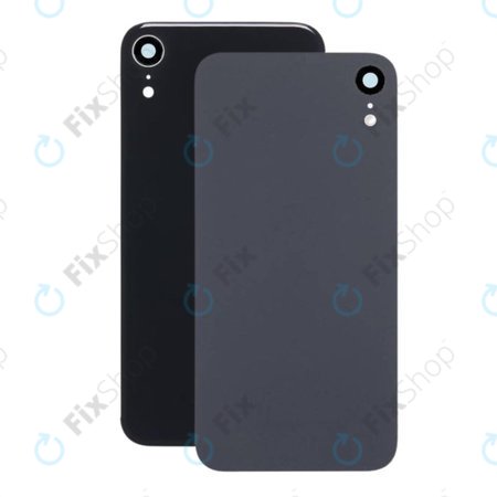Apple iPhone XR - Hátsó ház üveg + Hátlapi Kameralencse Üveg (Black)