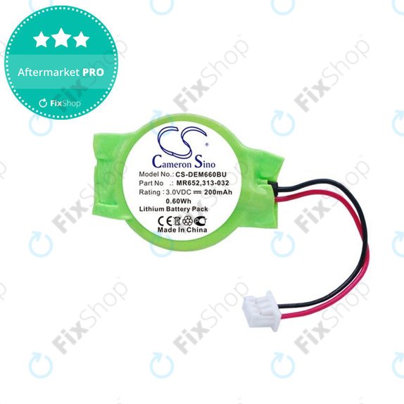 Tartalék akkumulátor Dell Latitude E6320, 200mAh, Lithium, 3V, 077-A00, HQ