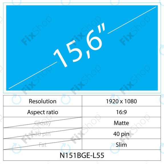 15.6 LCD Slim Matt 40 pin Full HD