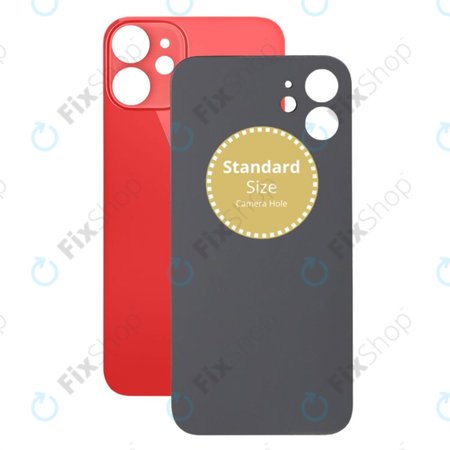 Apple iPhone 12 Mini - Hátsó Ház Üveg (Red)