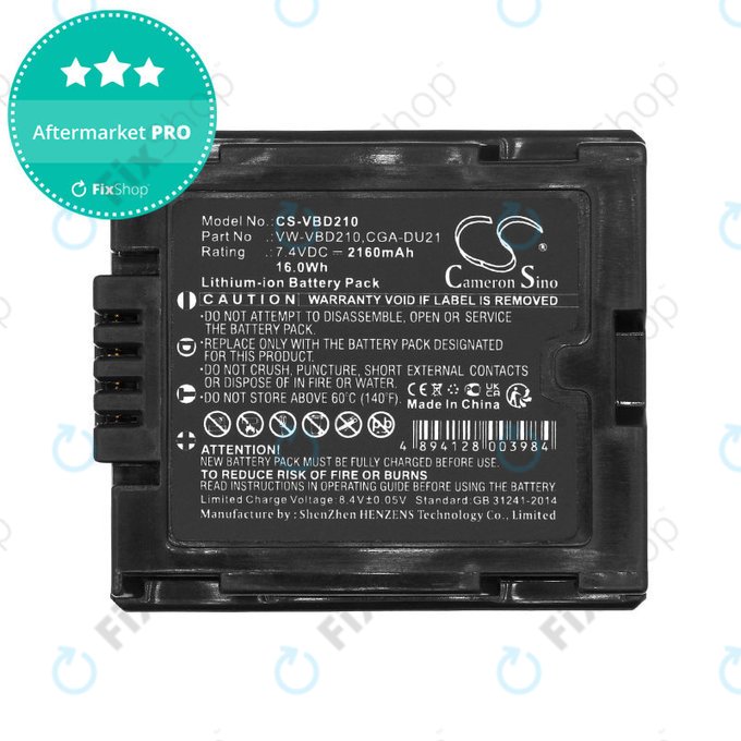 Akkumulátor Panasonic NV, PV, VDR, Hitachi DZ, 2160mAh, Li-Ion, 7.4V, BZ-BP14S, HQ